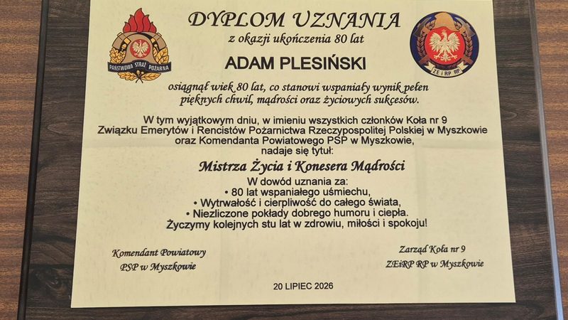 Jubileusz 80-lecia życia emeryta PSP