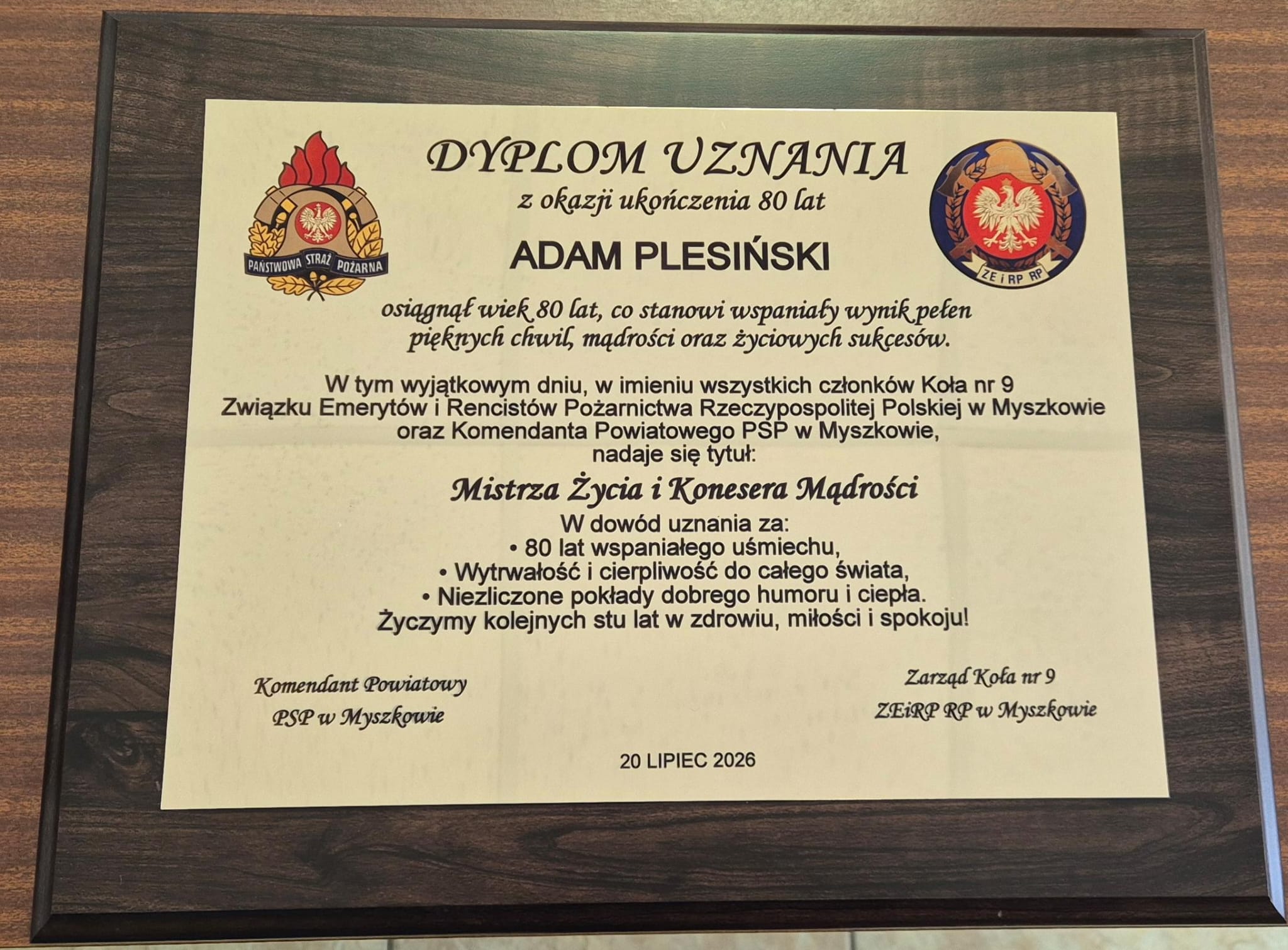 Jubileusz 80-lecia życia emeryta PSP